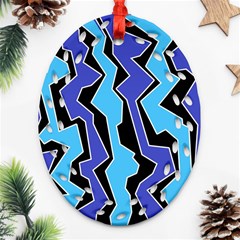 Vertical Blues Polynoise Ornament (oval Filigree) by jumpercat