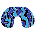 Vertical Blues Polynoise Travel Neck Pillows Front