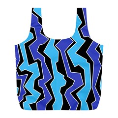 Vertical Blues Polynoise Full Print Recycle Bags (l)  by jumpercat