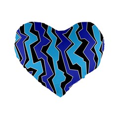 Vertical Blues Polynoise Standard 16  Premium Flano Heart Shape Cushions by jumpercat