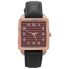 Indian Stripes Rose Gold Leather Watch  by jumpercat