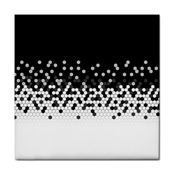 Flat Tech Camouflage Black And White Tile Coasters