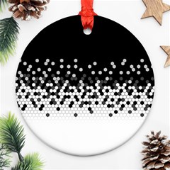 Flat Tech Camouflage Black And White Ornament (Round)