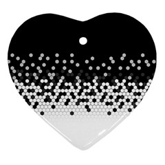 Flat Tech Camouflage Black And White Ornament (heart) by jumpercat