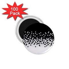 Flat Tech Camouflage Black And White 1 75  Magnets (100 Pack)  by jumpercat