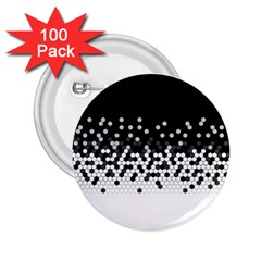 Flat Tech Camouflage Black And White 2.25  Buttons (100 pack) 