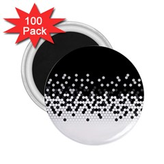 Flat Tech Camouflage Black And White 2.25  Magnets (100 pack) 