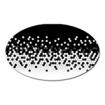 Flat Tech Camouflage Black And White Oval Magnet Front