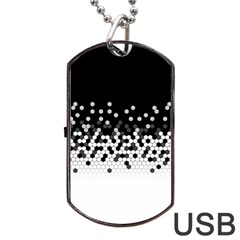 Flat Tech Camouflage Black And White Dog Tag USB Flash (One Side)