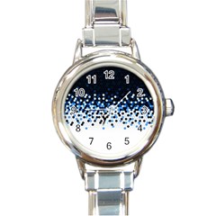 Flat Tech Camouflage Reverse Blue Round Italian Charm Watch by jumpercat