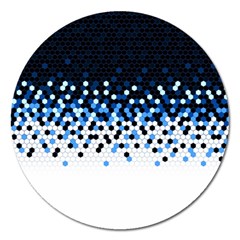 Flat Tech Camouflage Reverse Blue Magnet 5  (round) by jumpercat