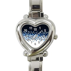 Flat Tech Camouflage Reverse Blue Heart Italian Charm Watch by jumpercat