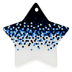 Flat Tech Camouflage Reverse Blue Star Ornament (two Sides) by jumpercat