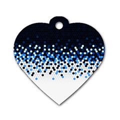 Flat Tech Camouflage Reverse Blue Dog Tag Heart (one Side) by jumpercat