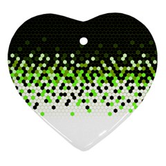 Flat Tech Camouflage Reverse Green Ornament (heart) by jumpercat