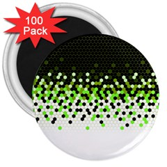 Flat Tech Camouflage Reverse Green 3  Magnets (100 Pack) by jumpercat