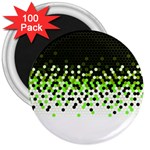 Flat Tech Camouflage Reverse Green 3  Magnets (100 pack) Front