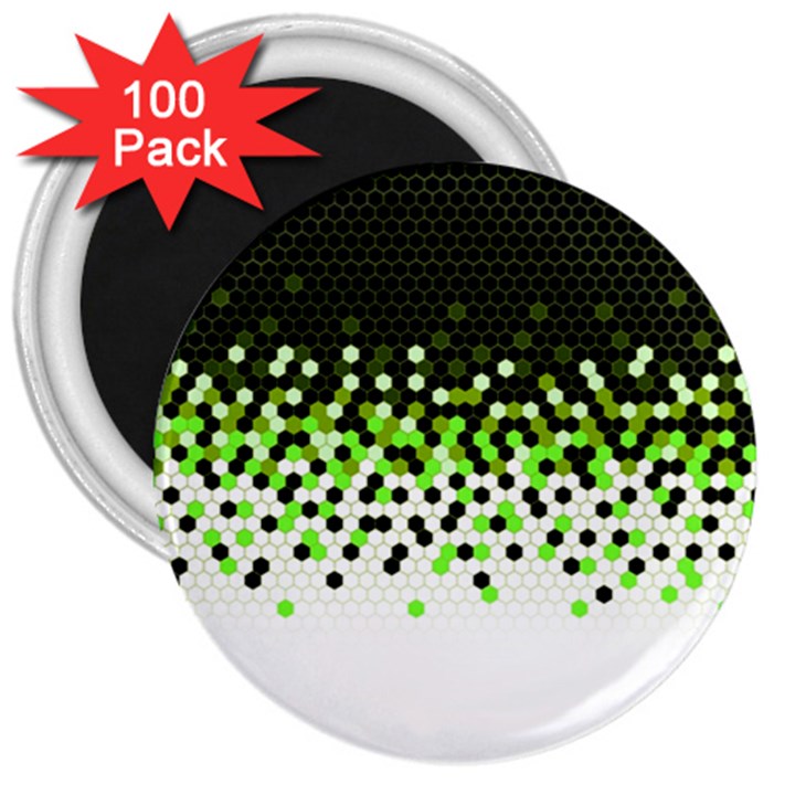 Flat Tech Camouflage Reverse Green 3  Magnets (100 pack)