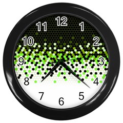 Flat Tech Camouflage Reverse Green Wall Clocks (black) by jumpercat