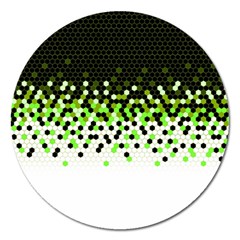 Flat Tech Camouflage Reverse Green Magnet 5  (round) by jumpercat