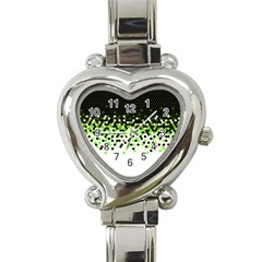 Flat Tech Camouflage Reverse Green Heart Italian Charm Watch by jumpercat