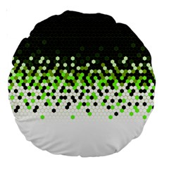 Flat Tech Camouflage Reverse Green Large 18  Premium Round Cushions by jumpercat