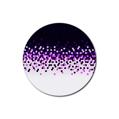 Flat Tech Camouflage Reverse Purple Rubber Coaster (round)  by jumpercat