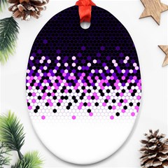 Flat Tech Camouflage Reverse Purple Oval Ornament (two Sides) by jumpercat