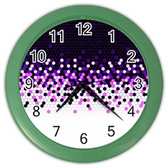 Flat Tech Camouflage Reverse Purple Color Wall Clocks by jumpercat