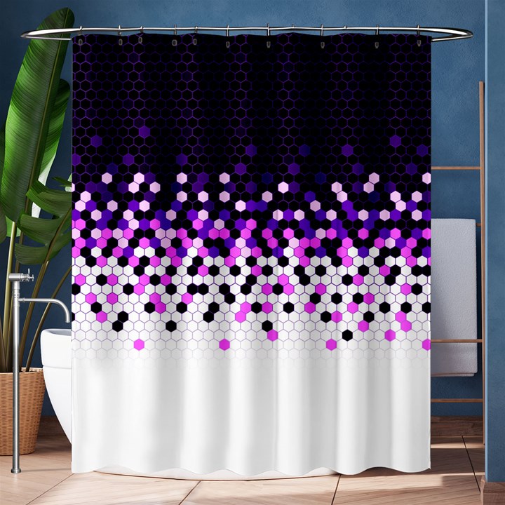 Flat Tech Camouflage Reverse Purple Shower Curtain 60  x 72  (Medium) 