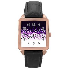 Flat Tech Camouflage Reverse Purple Rose Gold Leather Watch  by jumpercat