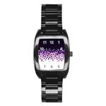 Flat Tech Camouflage Reverse Purple Stainless Steel Barrel Watch Front