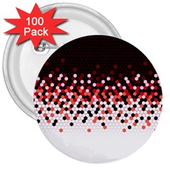 Flat Tech Camouflage Reverse Red 3  Buttons (100 Pack)  by jumpercat