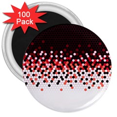 Flat Tech Camouflage Reverse Red 3  Magnets (100 Pack) by jumpercat