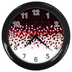 Flat Tech Camouflage Reverse Red Wall Clocks (black) by jumpercat