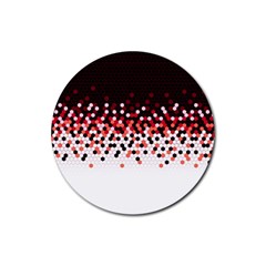 Flat Tech Camouflage Reverse Red Rubber Coaster (round)  by jumpercat