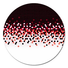 Flat Tech Camouflage Reverse Red Magnet 5  (round) by jumpercat