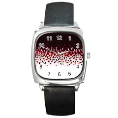 Flat Tech Camouflage Reverse Red Square Metal Watch by jumpercat