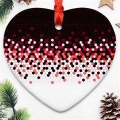 Flat Tech Camouflage Reverse Red Heart Ornament (two Sides) by jumpercat