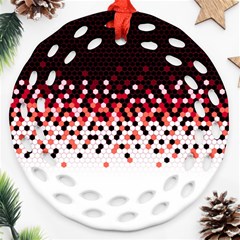 Flat Tech Camouflage Reverse Red Ornament (round Filigree) by jumpercat