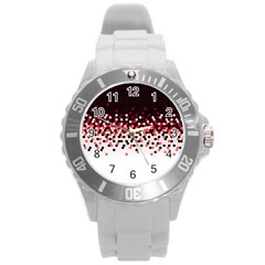 Flat Tech Camouflage Reverse Red Round Plastic Sport Watch (l) by jumpercat