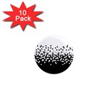 Flat Tech Camouflage White And Black 1  Mini Magnet (10 pack)  Front