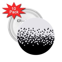 Flat Tech Camouflage White And Black 2 25  Buttons (10 Pack)  by jumpercat