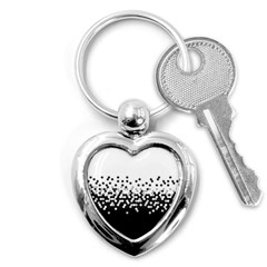 Flat Tech Camouflage White And Black Key Chains (heart)  by jumpercat