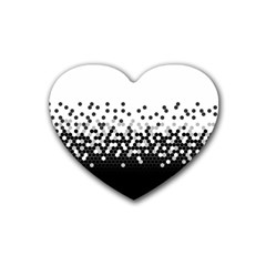 Flat Tech Camouflage White And Black Rubber Coaster (heart)  by jumpercat