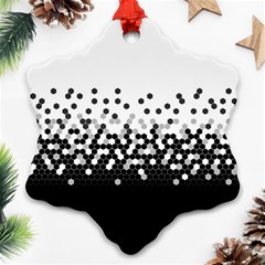 Flat Tech Camouflage White And Black Ornament (snowflake) by jumpercat