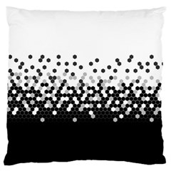 Flat Tech Camouflage White And Black Large Cushion Case (one Side) by jumpercat