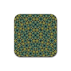 Arabesque Seamless Pattern Rubber Coaster (square)  by dflcprints