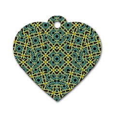 Arabesque Seamless Pattern Dog Tag Heart (two Sides)