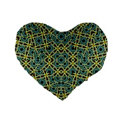 Arabesque Seamless Pattern Standard 16  Premium Flano Heart Shape Cushions by dflcprints